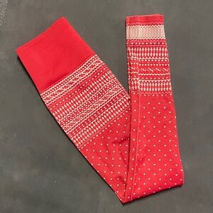 Fabletics Red and White Patterned Leggings